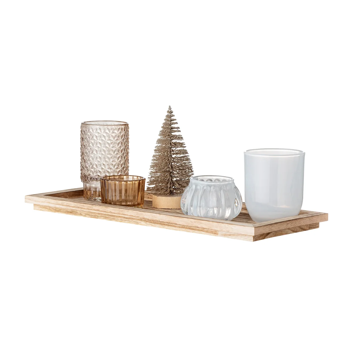 Bloomingville Sanga tray with candle holders 6 pieces Gold – image 1