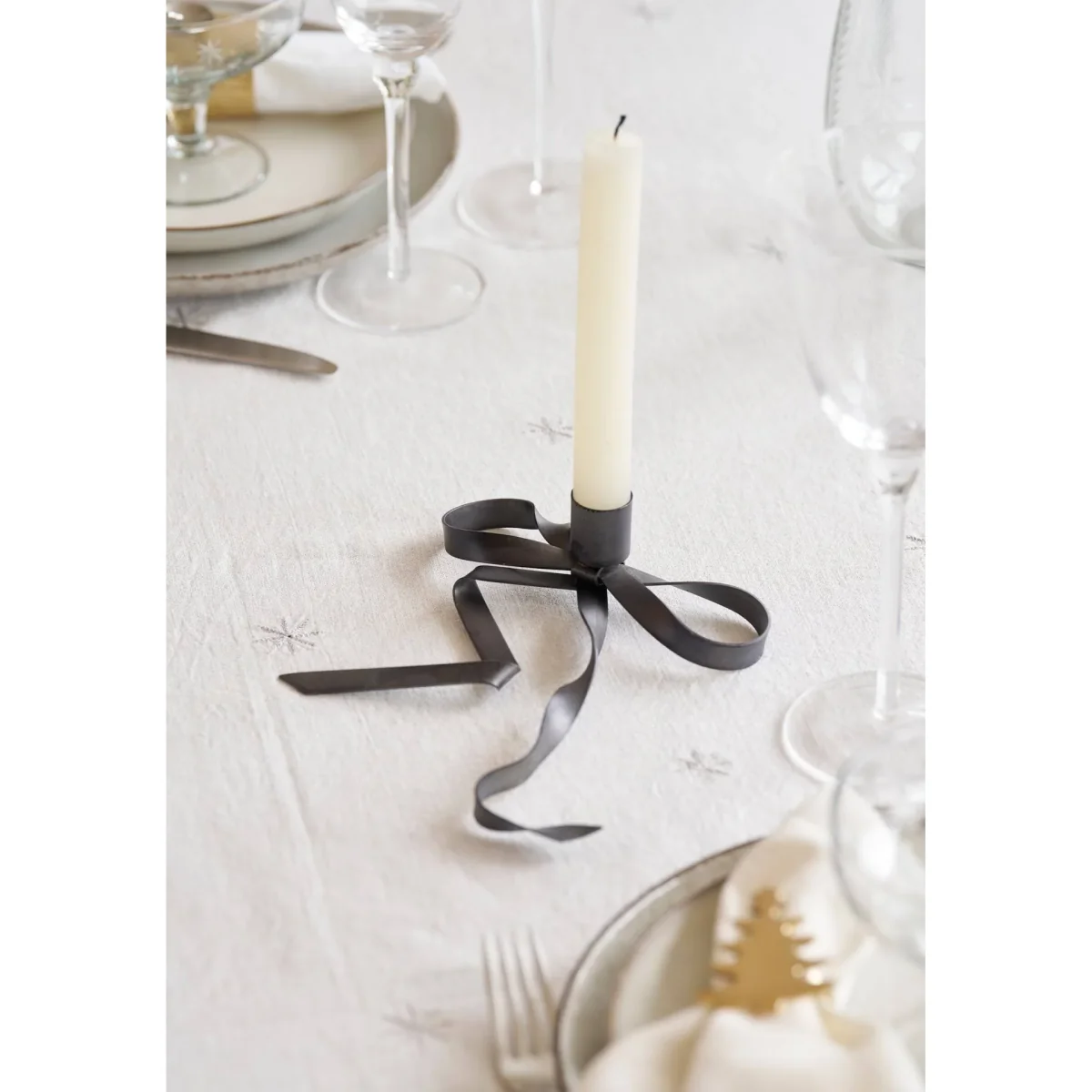 Lene Bjerre Bovinne candleholder Grey 15x15x4.5 cm – image 2
