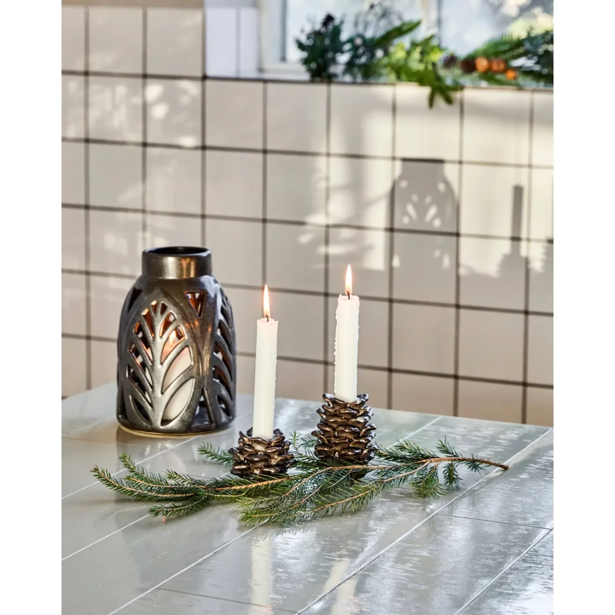 House Doctor Cone candleholder 2 pieces Antique metallic – image 3