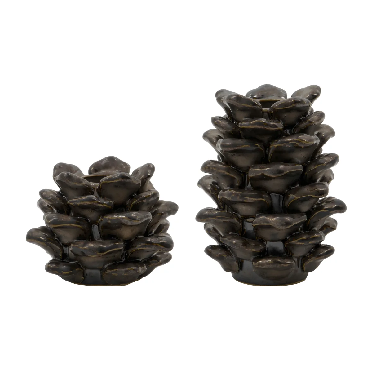 House Doctor Cone candleholder 2 pieces Antique metallic – image 1