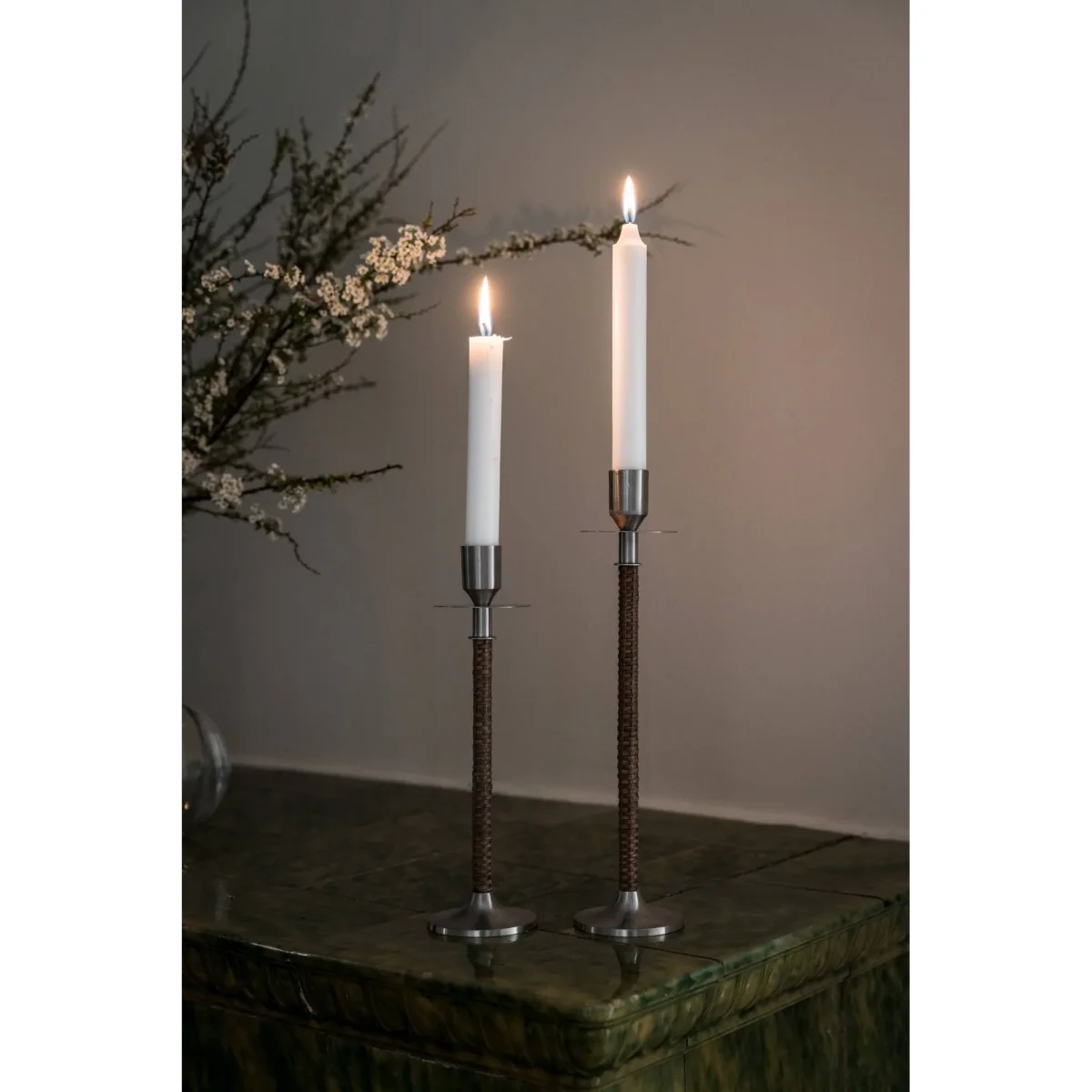 ERNST Ernst braided candleholder Brushed steel Ø8x25 cm – image 2