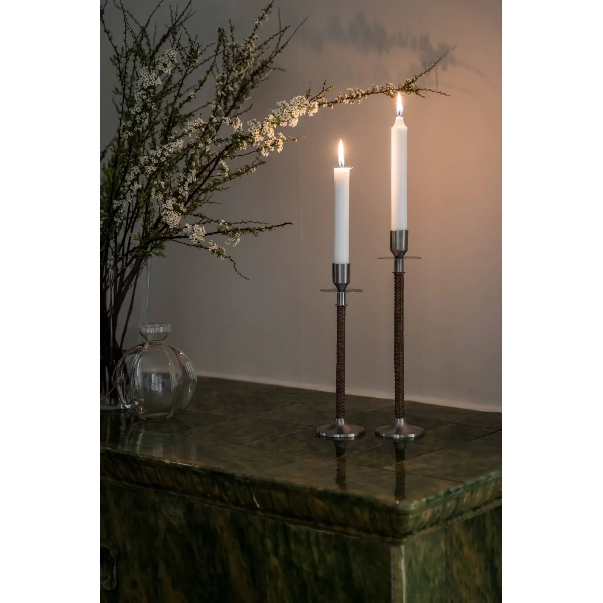 ERNST Ernst braided candleholder Brushed steel Ø8x25 cm – image 3