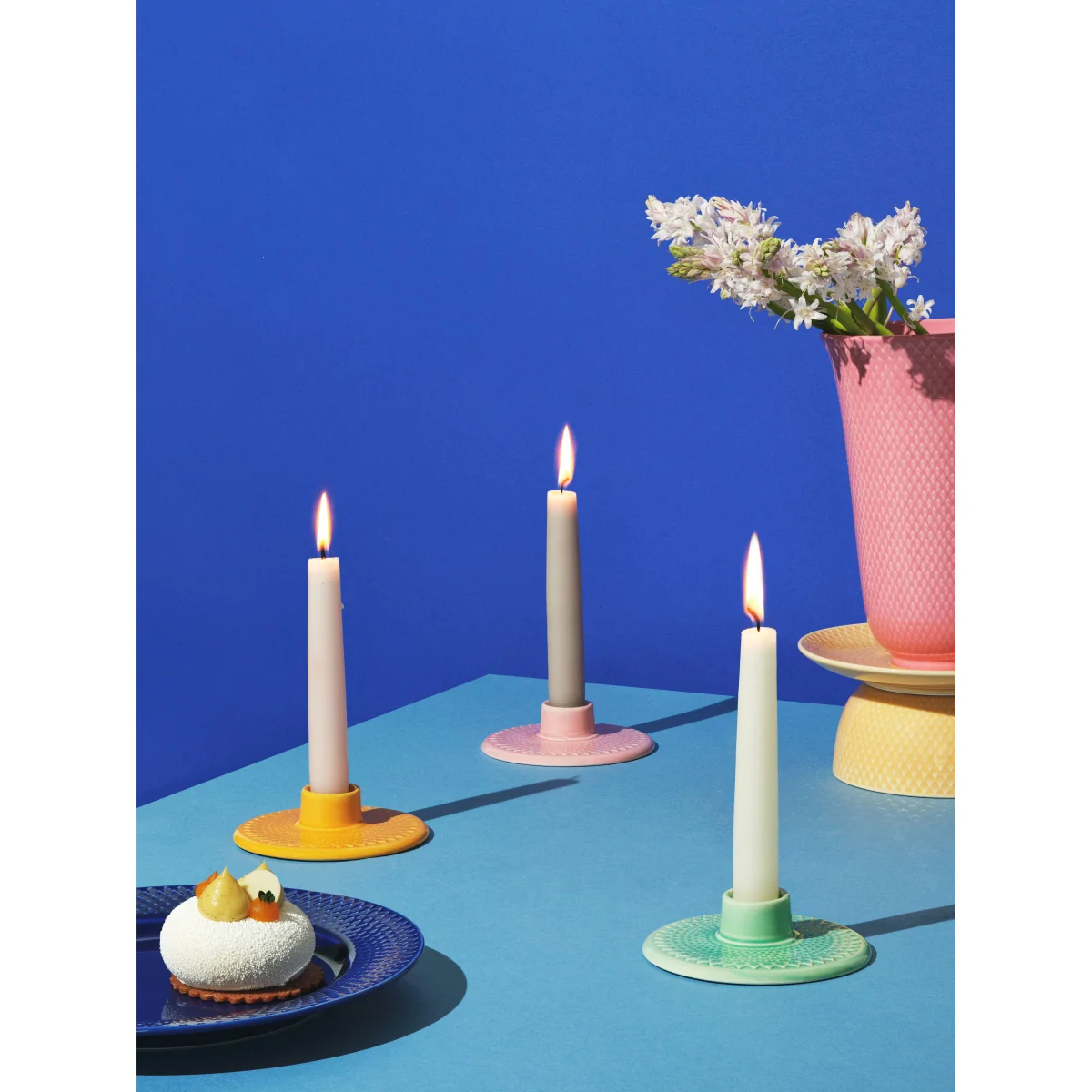 Lyngby Porcelæn Rhombe candle holder 3 cm Yellow – image 4
