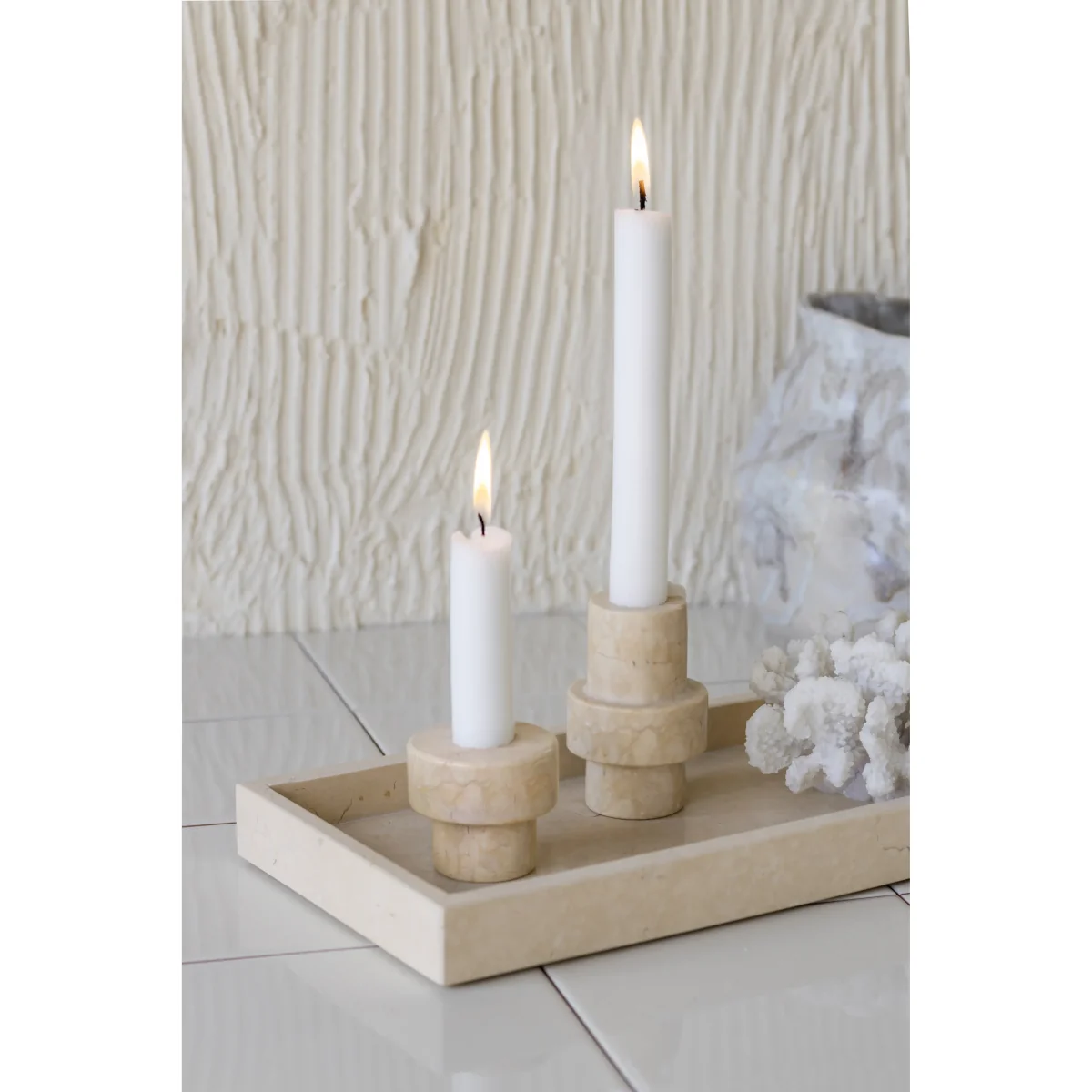 Mette Ditmer Marble candle holder 5 cm Sand – image 2