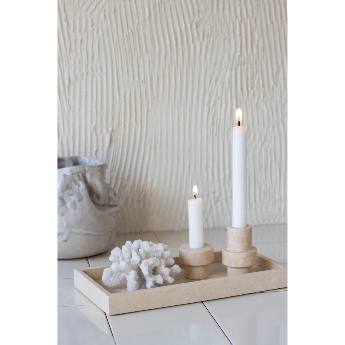 Mette Ditmer Marble candle holder 5 cm Sand – image 4