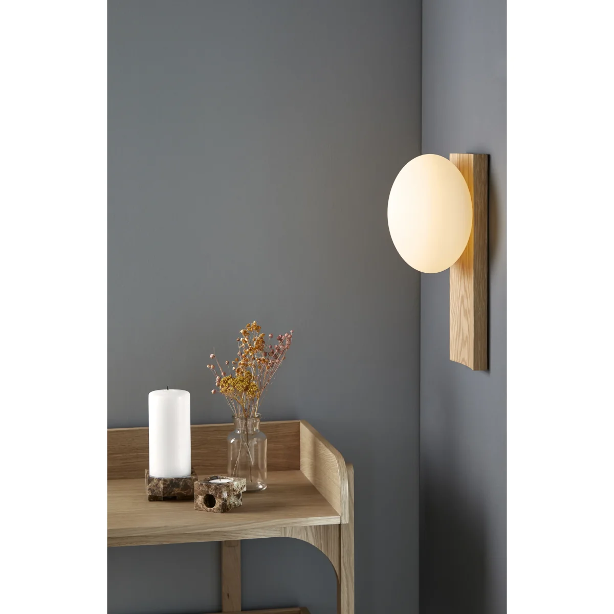 Woud Jeu de dés 2 candle holder marble Brown – image 3