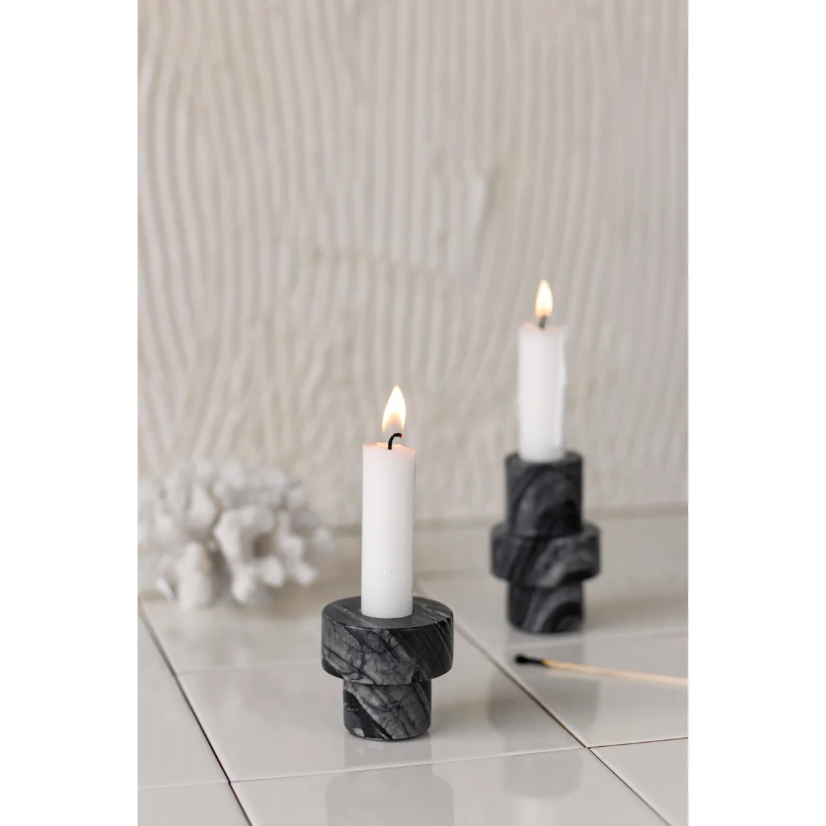 Mette Ditmer Marble candle holder 5 cm Grey – image 2