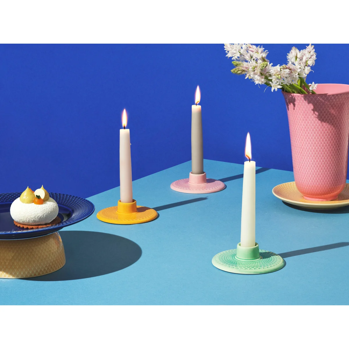 Lyngby Porcelæn Rhombe candle holder 3 cm Green – image 2