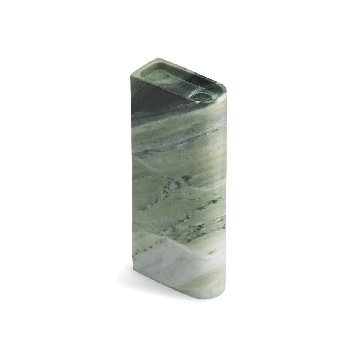 Northern Monolith candle holder tall Mixed green marble – image 1