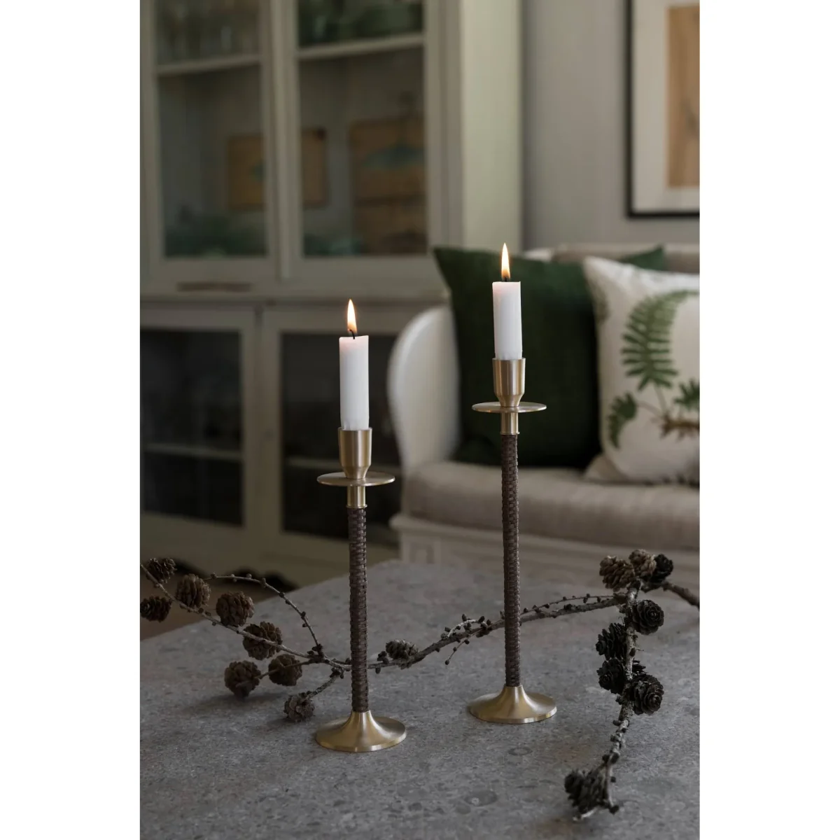 ERNST Ernst braided candleholder Brass Ø8x30 cm – image 2