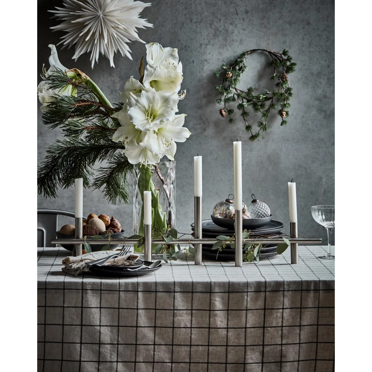 House Doctor Maxi candlestick 80 cm Antique silver – image 2