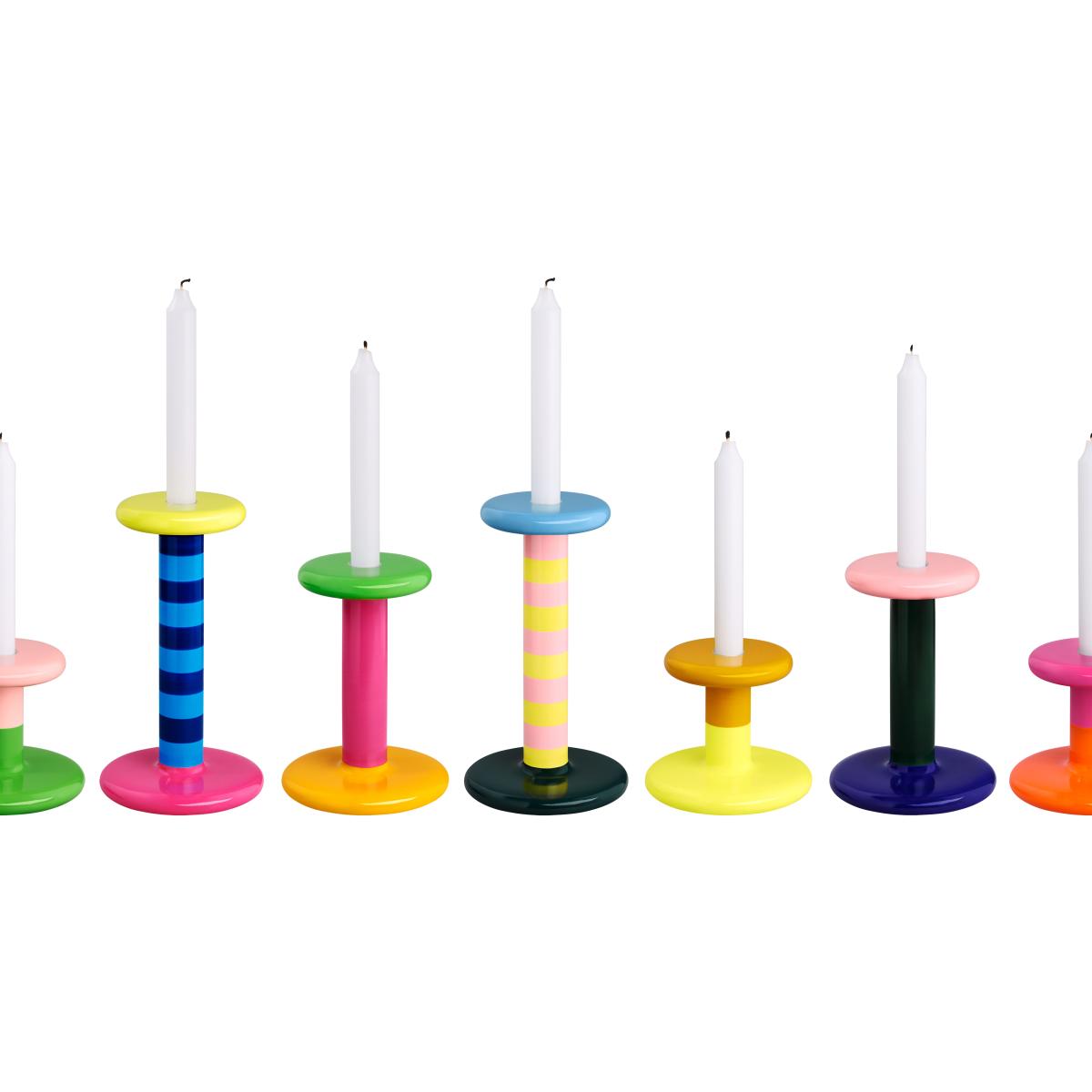 Hem Pesa candlestick High 23 cm Sky blue-night blue stripe – image 2