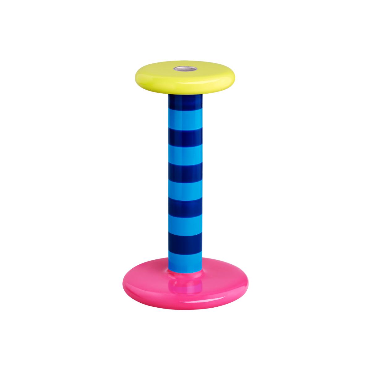 Hem Pesa candlestick High 23 cm Sky blue-night blue stripe – image 1