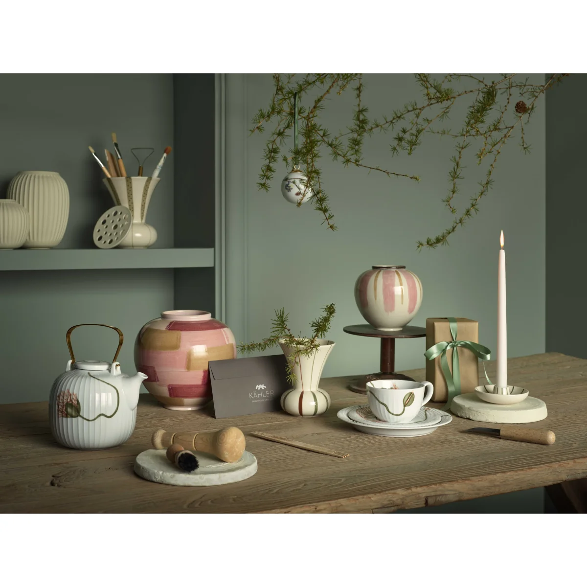 Kähler Signature candle holder White-green – image 4