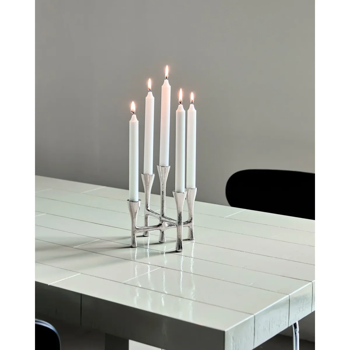 House Doctor Tristy candle holder 20 cm Silver finish – image 2