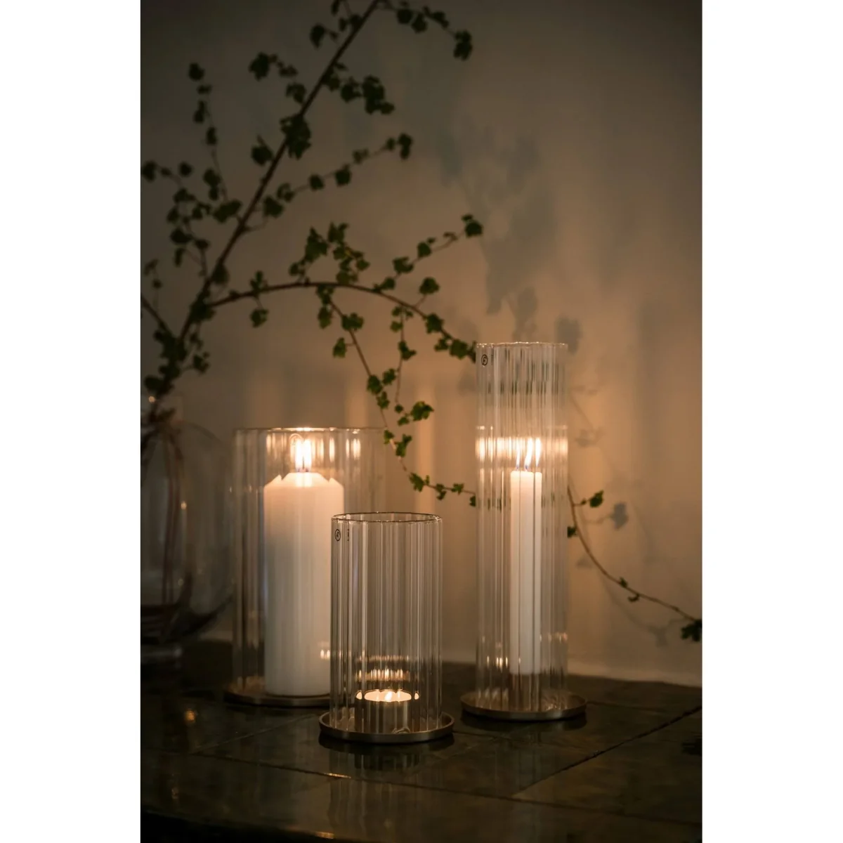 ERNST Ernst candle holder for pillar candle Brass-glass Ø13x21 cm – image 3