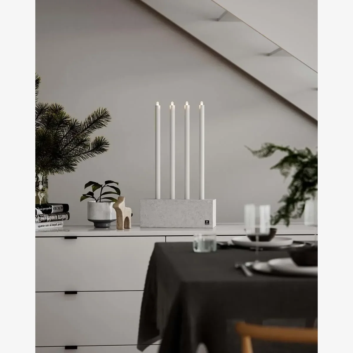 By Rydéns Raw Light advent candle holder Concrete – image 1