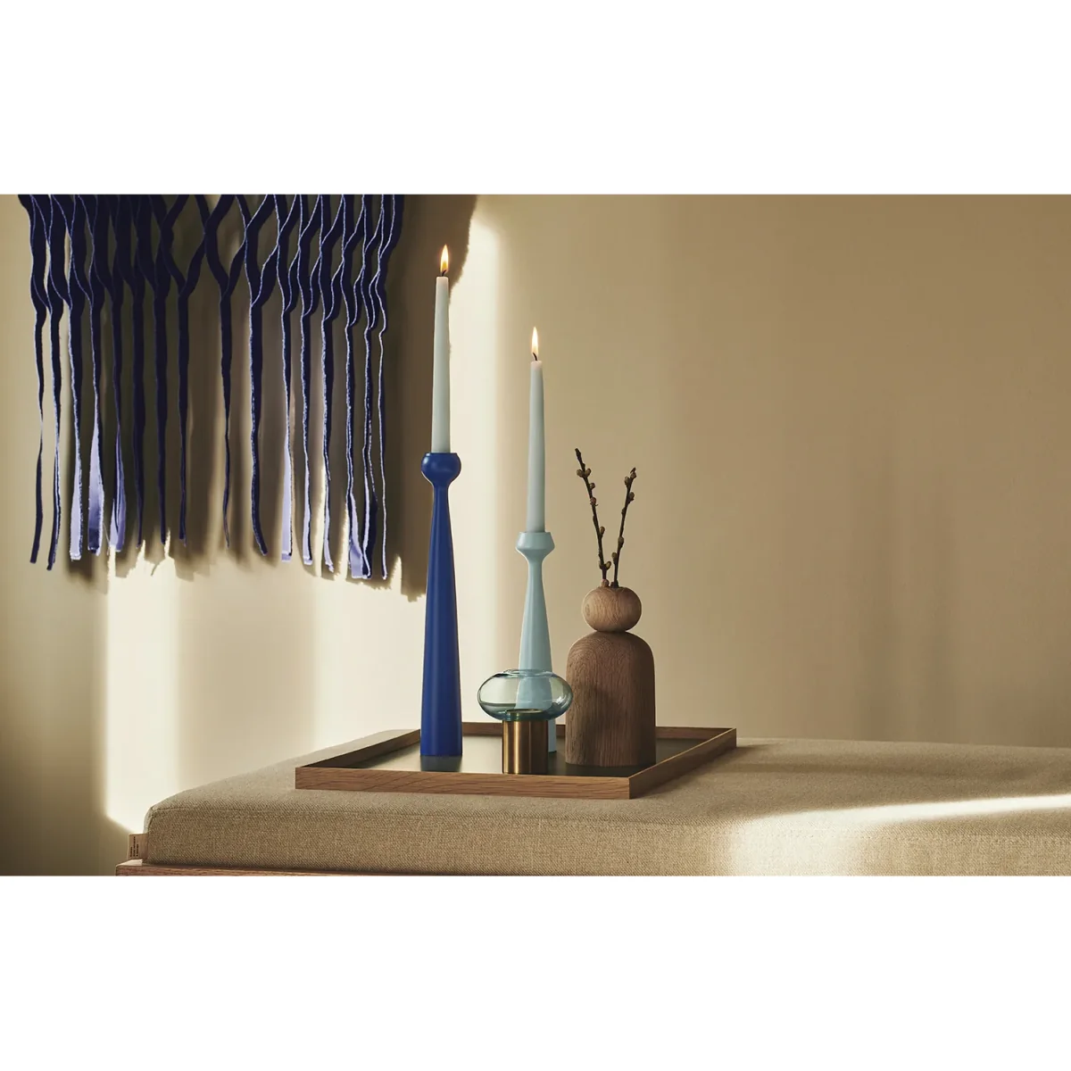 Applicata Blossom Lily candle holder 24.5 cm Sky blue – image 3