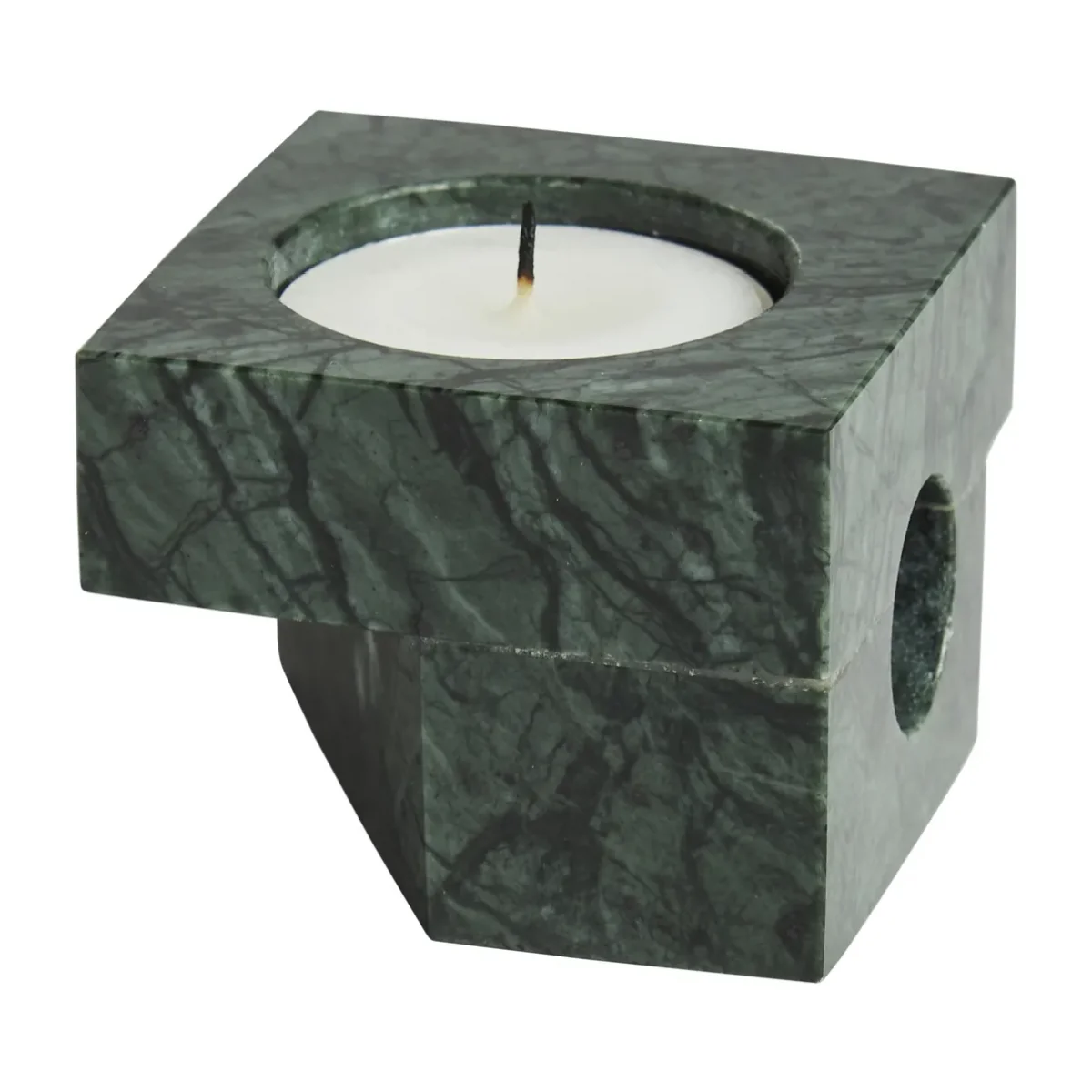 Woud Jeu de dés 2 candle holder marble Green – image 2