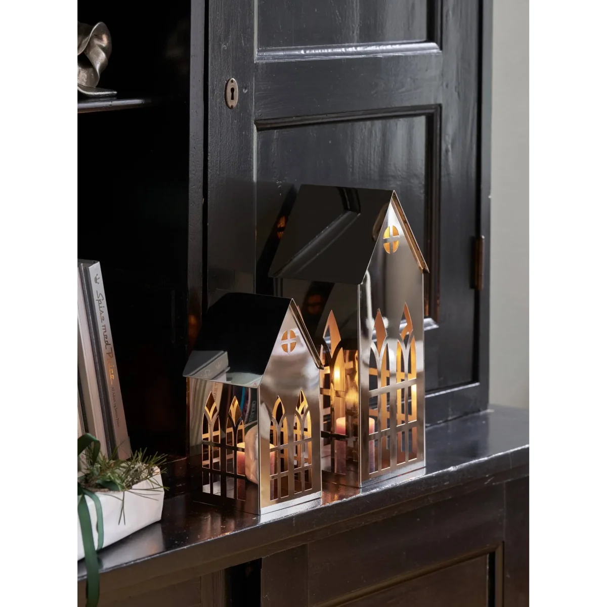 Lene Bjerre Sigrine house tealight holder Silver-coloured 14x14xH33 cm – image 2