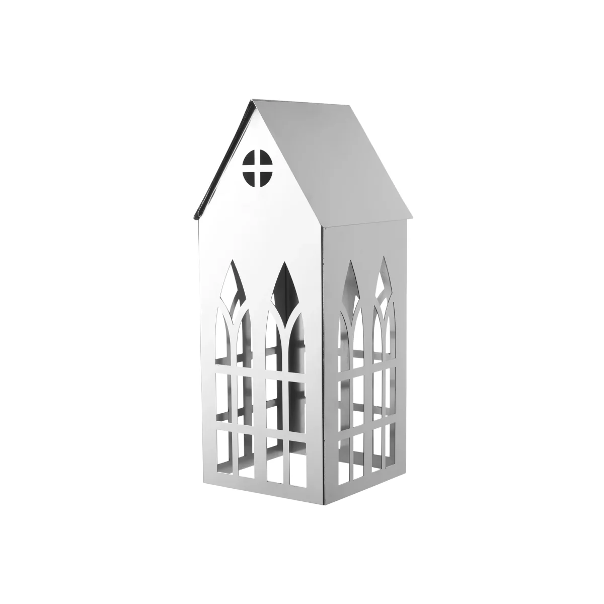 Lene Bjerre Sigrine house tealight holder Silver-coloured 14x14xH33 cm – image 1