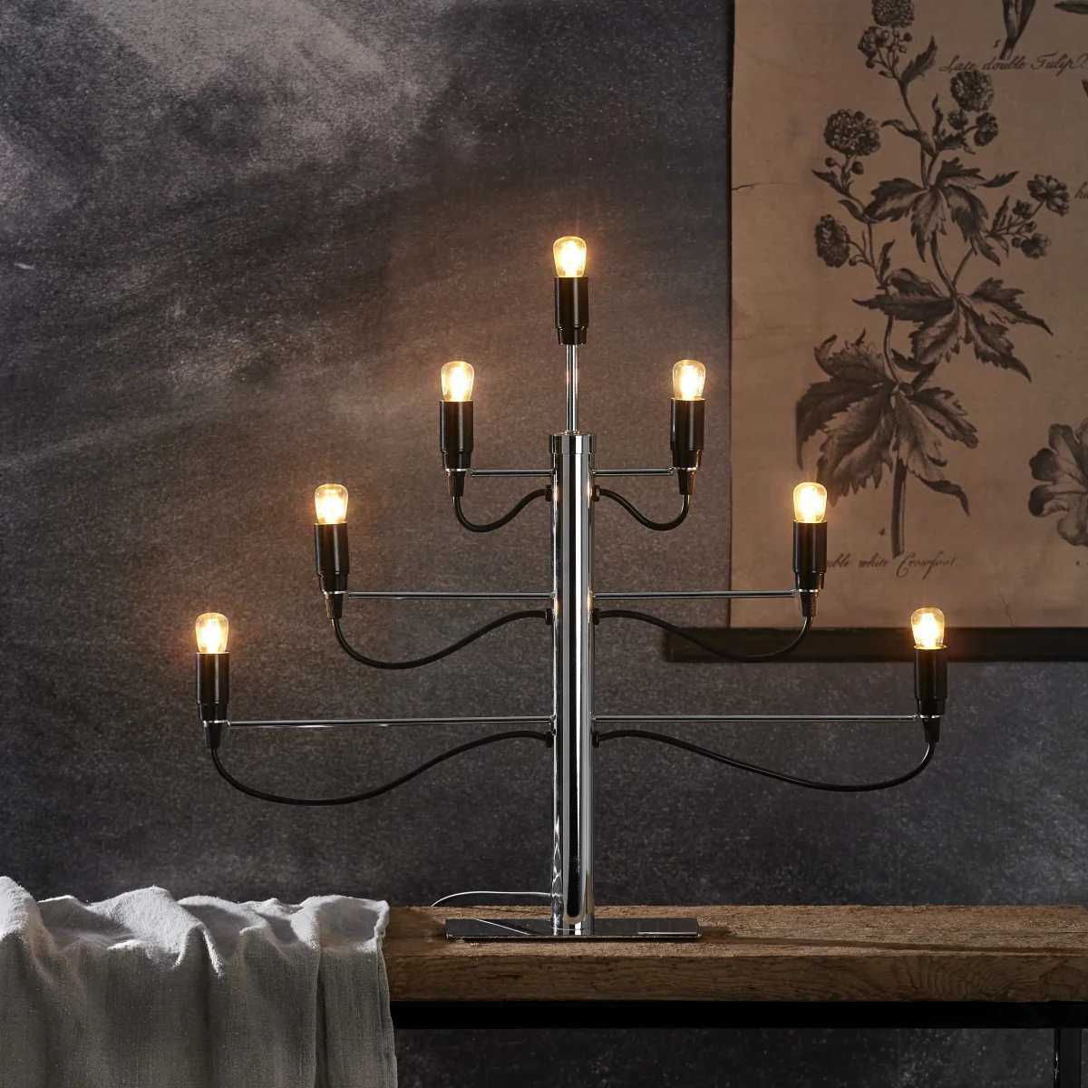 Milano electric candle holder chrome – image 2