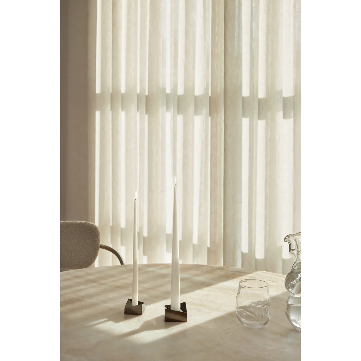 STOFF STOFF Nagel reflect candle holder large 3.2 cm Black chrome – image 4