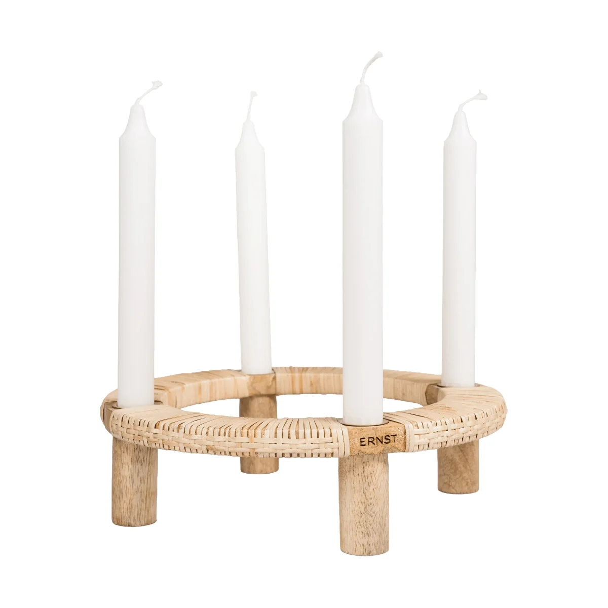 ERNST Ernst round candle holder 4 candles Light wood – image 2