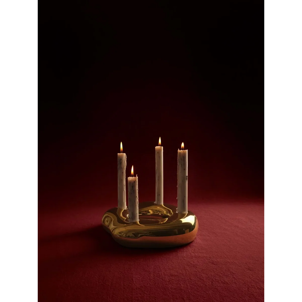 Ferm Living Bellure ring candleholder brass finish – image 3