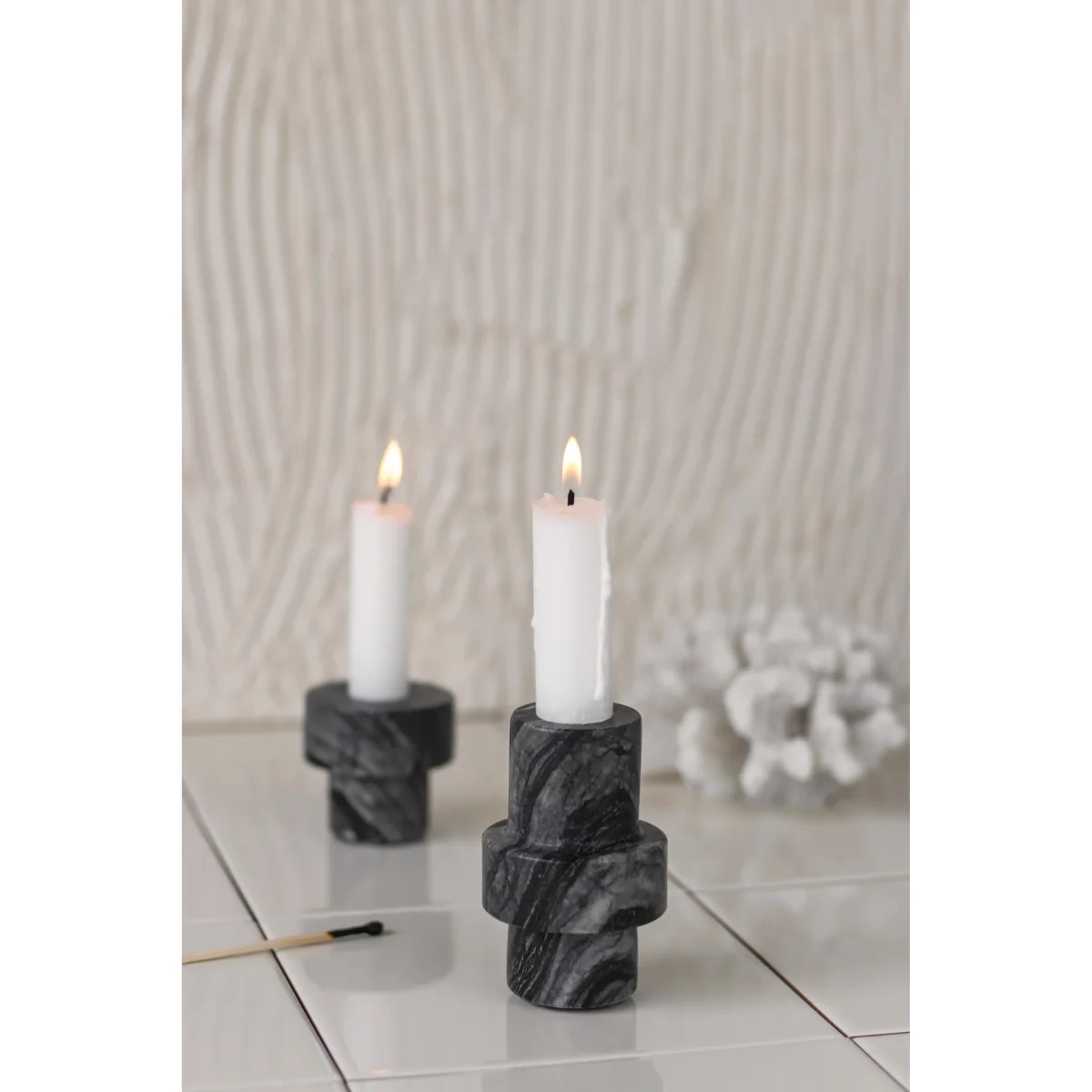 Mette Ditmer Marble candle holder 8.5 cm Grey – image 2