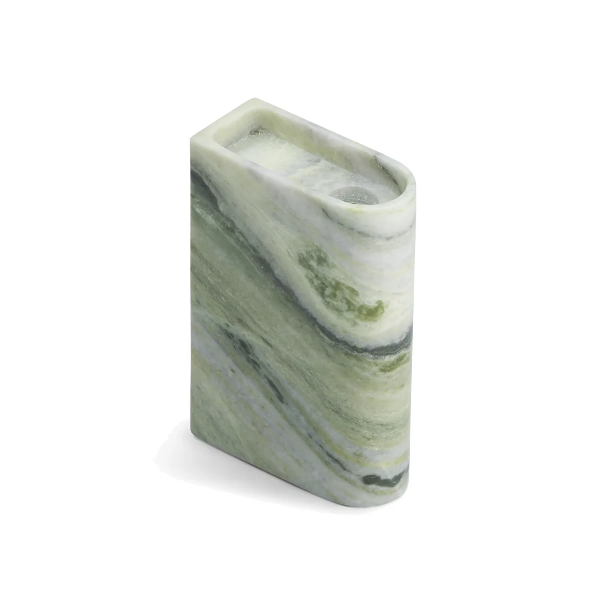 Northern Monolith candle holder medium Mixed green marble – image 1