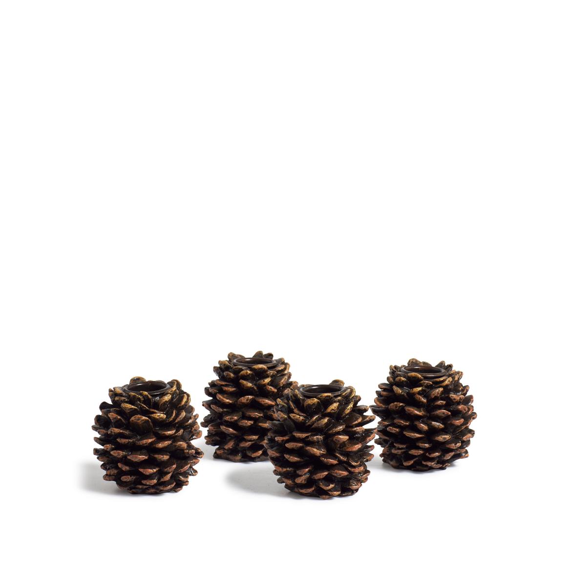 OKA, Pine Cone Candle Holders - Small - Set of Four - Small - Brown, Candle Holder – image 2