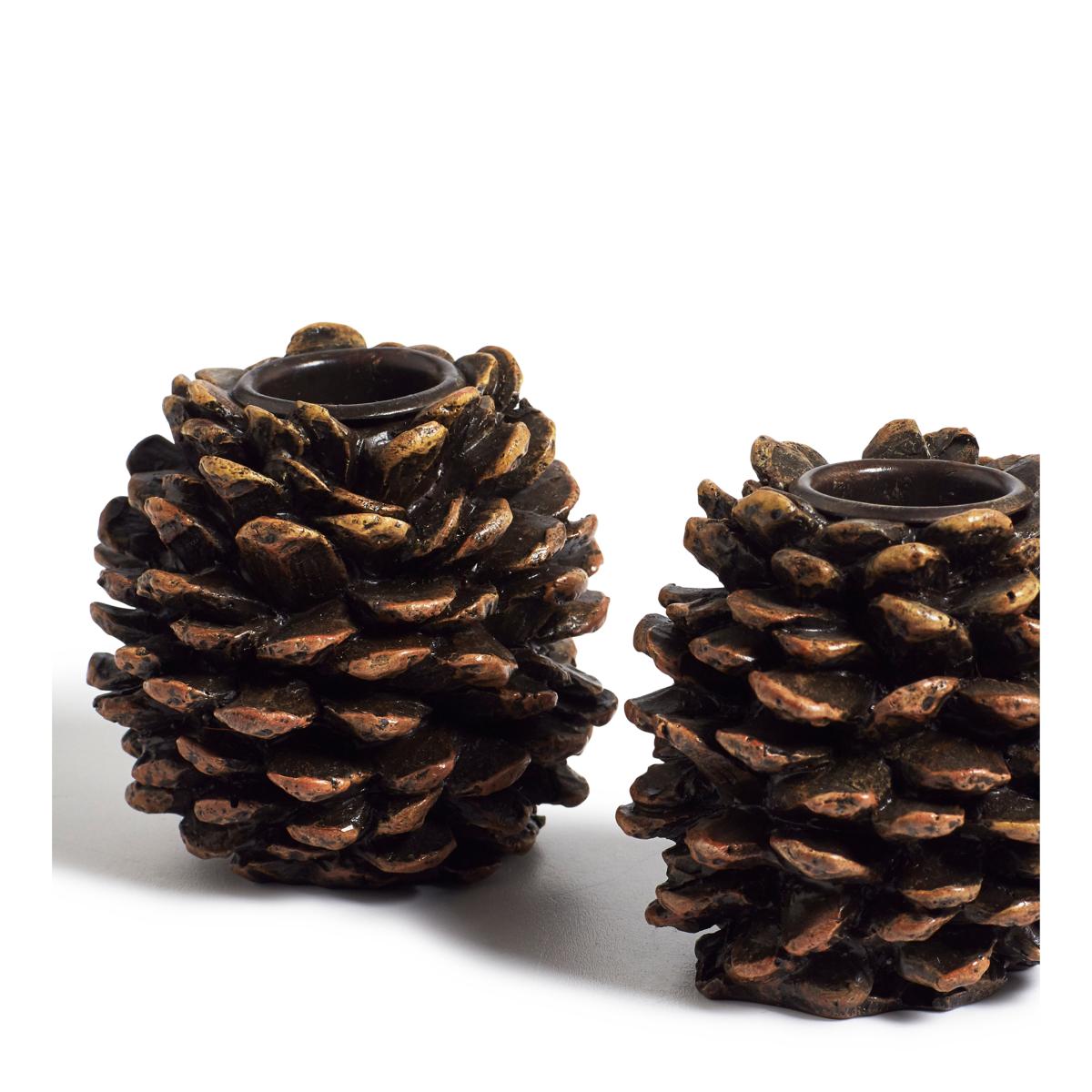 OKA, Pine Cone Candle Holders - Small - Set of Four - Small - Brown, Candle Holder – image 4