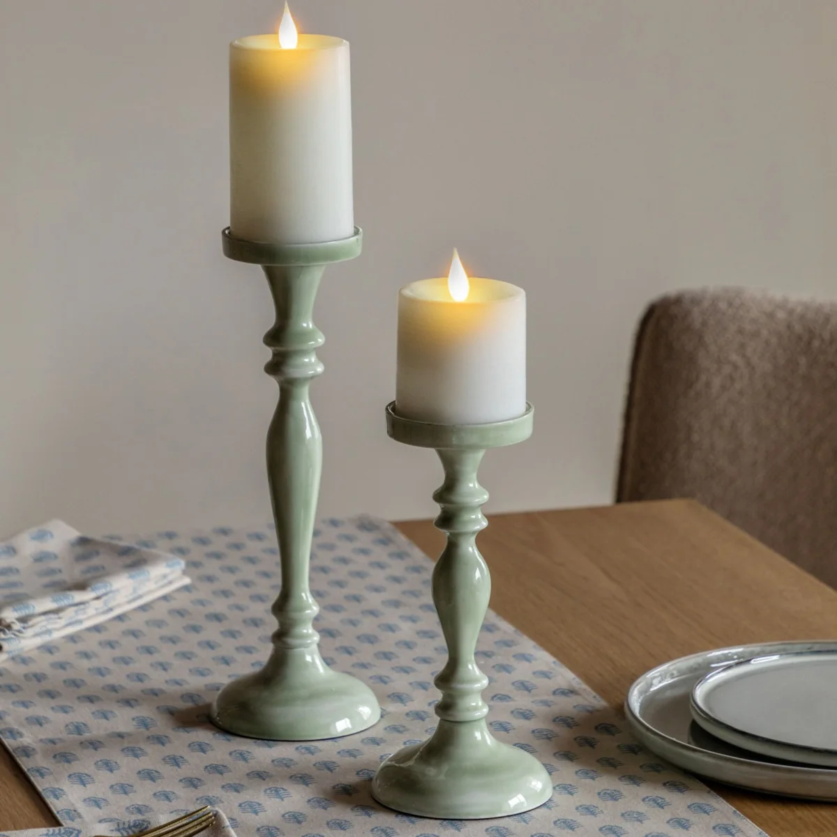 Gallery Direct Alzira Candlesticks Set of 2 - Green – image 1