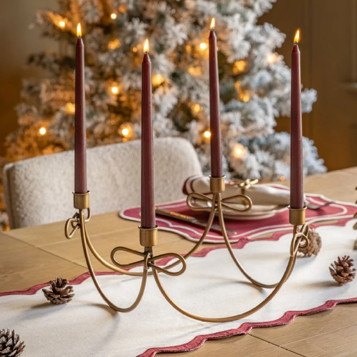 Timeless Tidings Bow Candle Holder in Gold – image 2