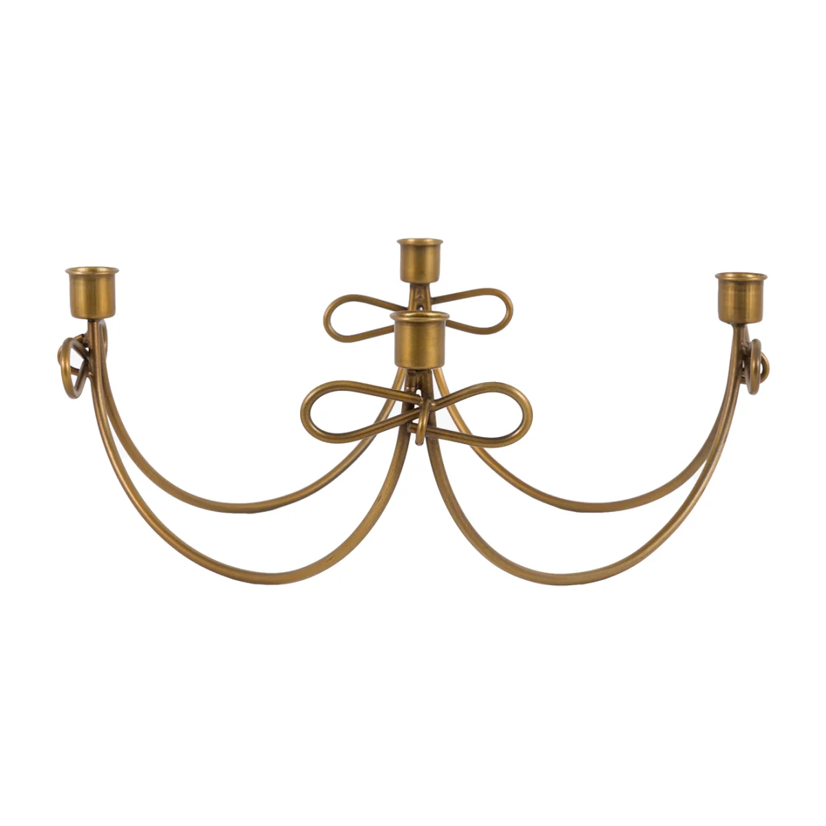 Timeless Tidings Bow Candle Holder in Gold – image 1