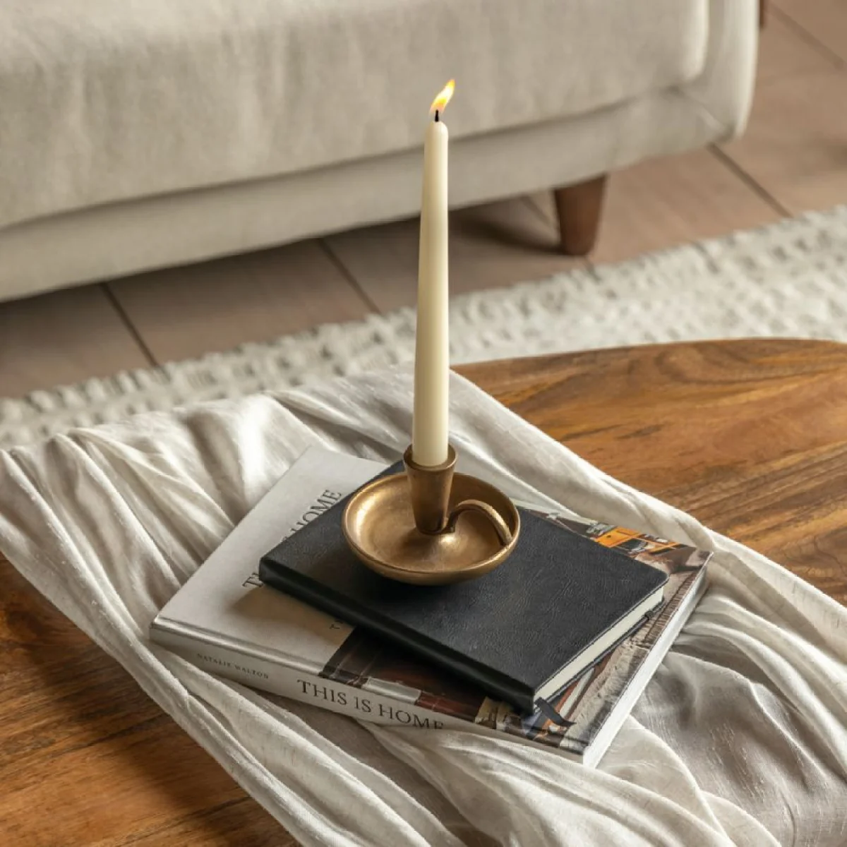 Timeless Tidings Brass Dinner Candle Holder – image 2