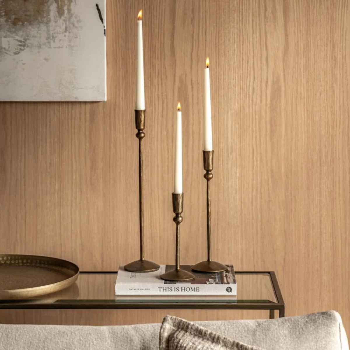 Tilo Metal Candle Sticks in Gold, Set of 3 – image 2