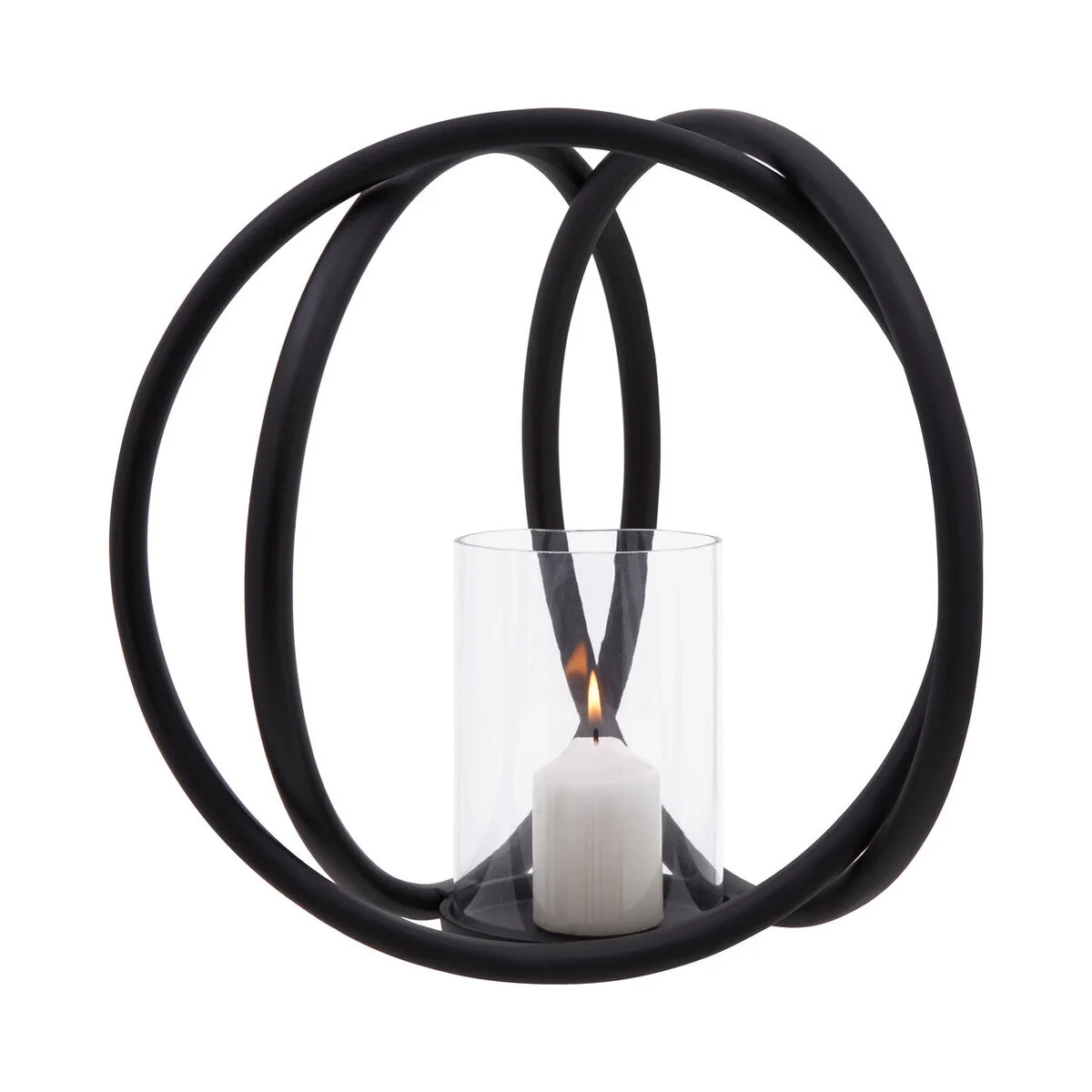 Medium Matte Black Finish Candle Holder – image 2