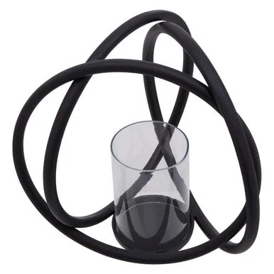 Medium Matte Black Finish Candle Holder – image 4
