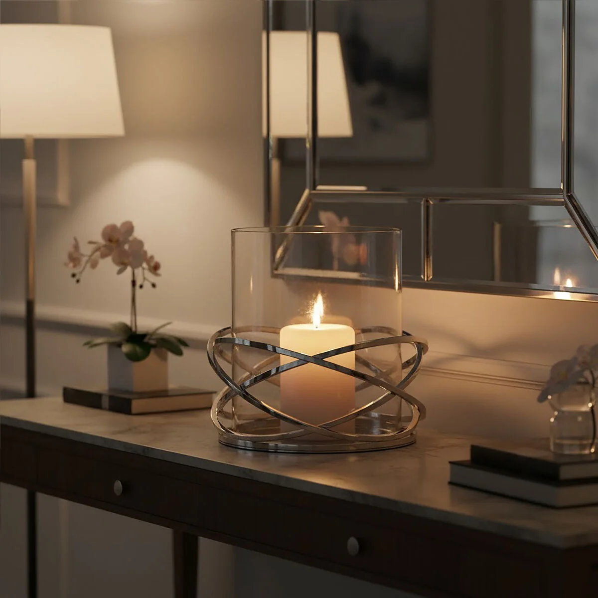 Twist Silver Finish Candle Holder - Large – image 1