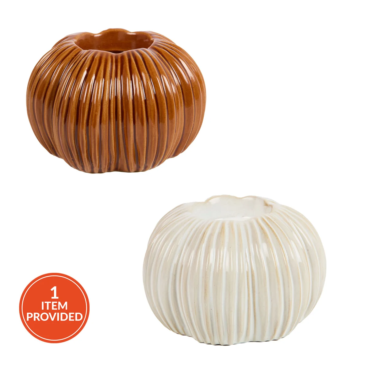 Ceramic Pumpkin Tealight Holder – image 2