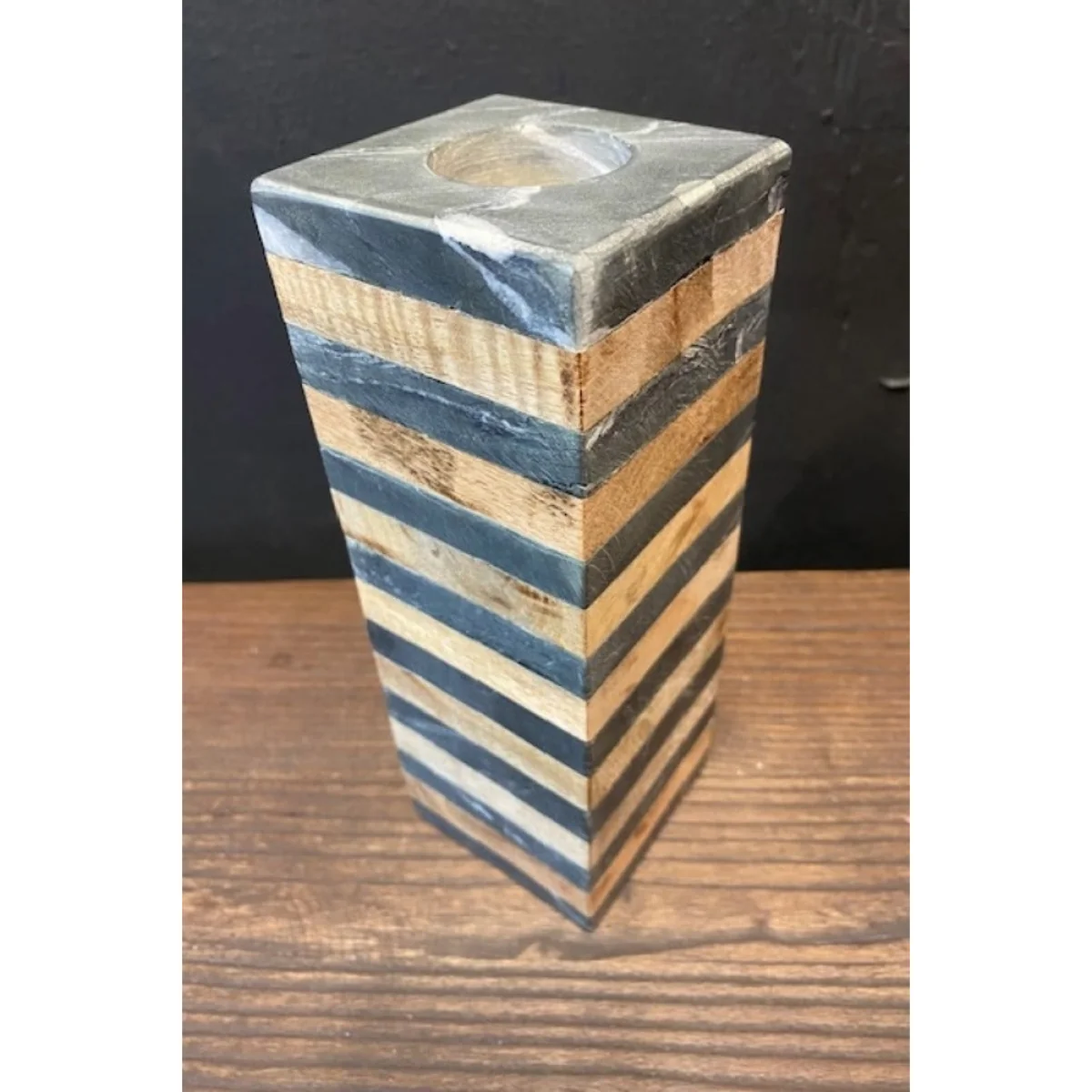 Wood & Slate Tealight Holder - SECONDS – image 2