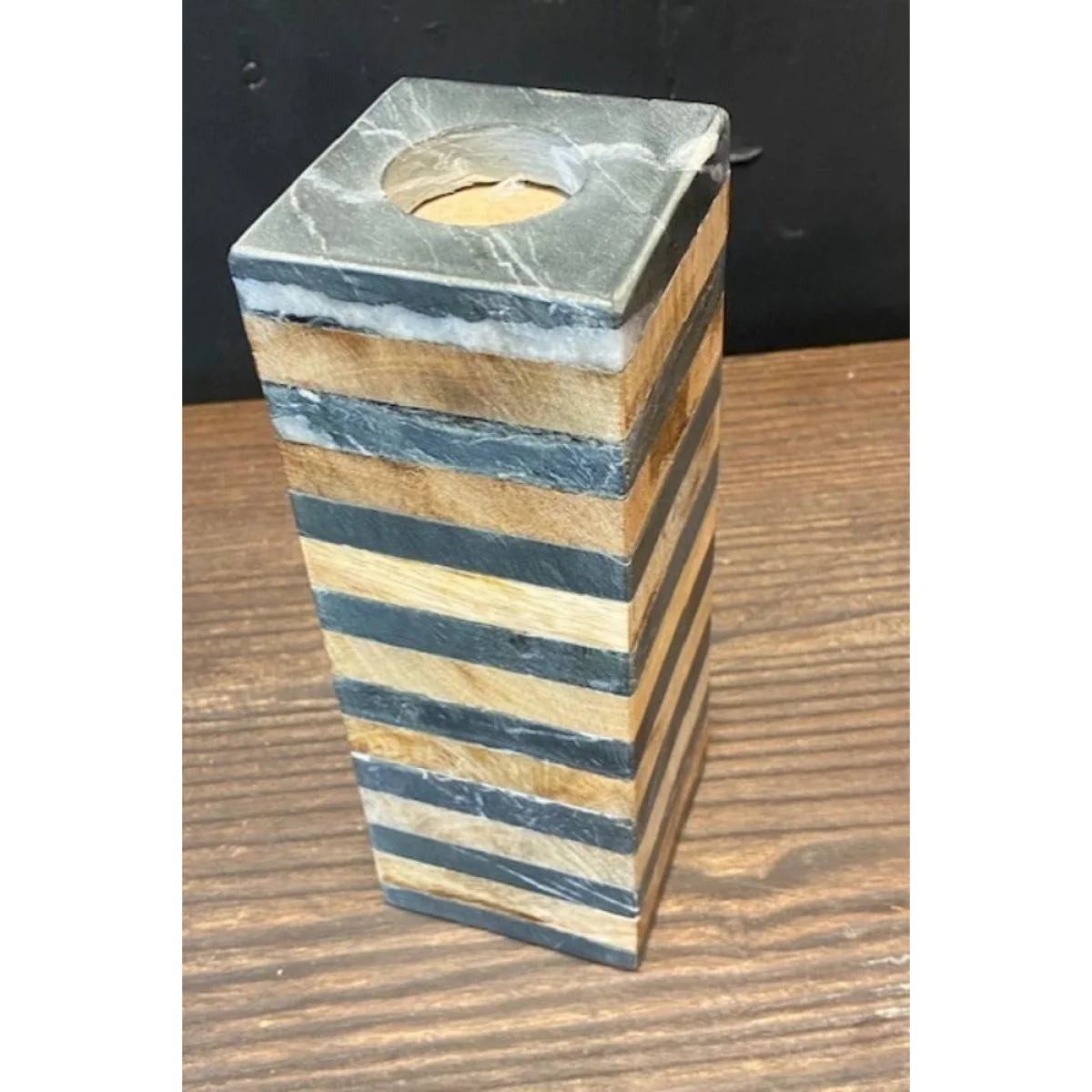 Wood & Slate Tealight Holder - SECONDS – image 4