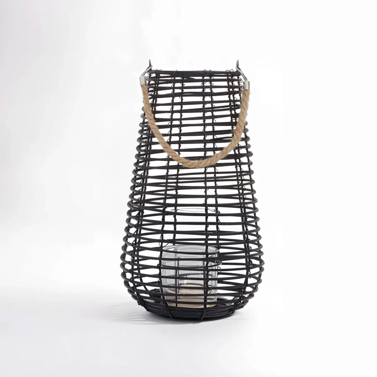 Lentigo Large Black Rattan Lantern – image 2