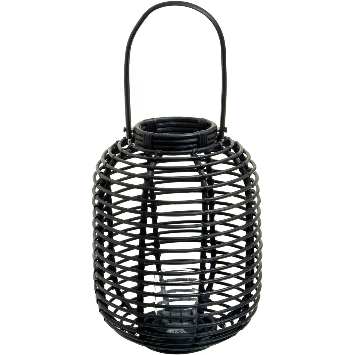 Mataram Tall Black Natural Rattan Lantern - Black – image 2