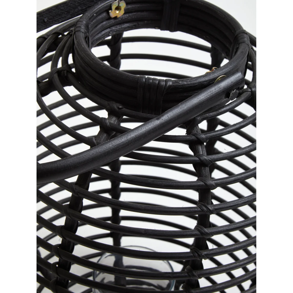 Mataram Tall Black Natural Rattan Lantern - Black – image 4