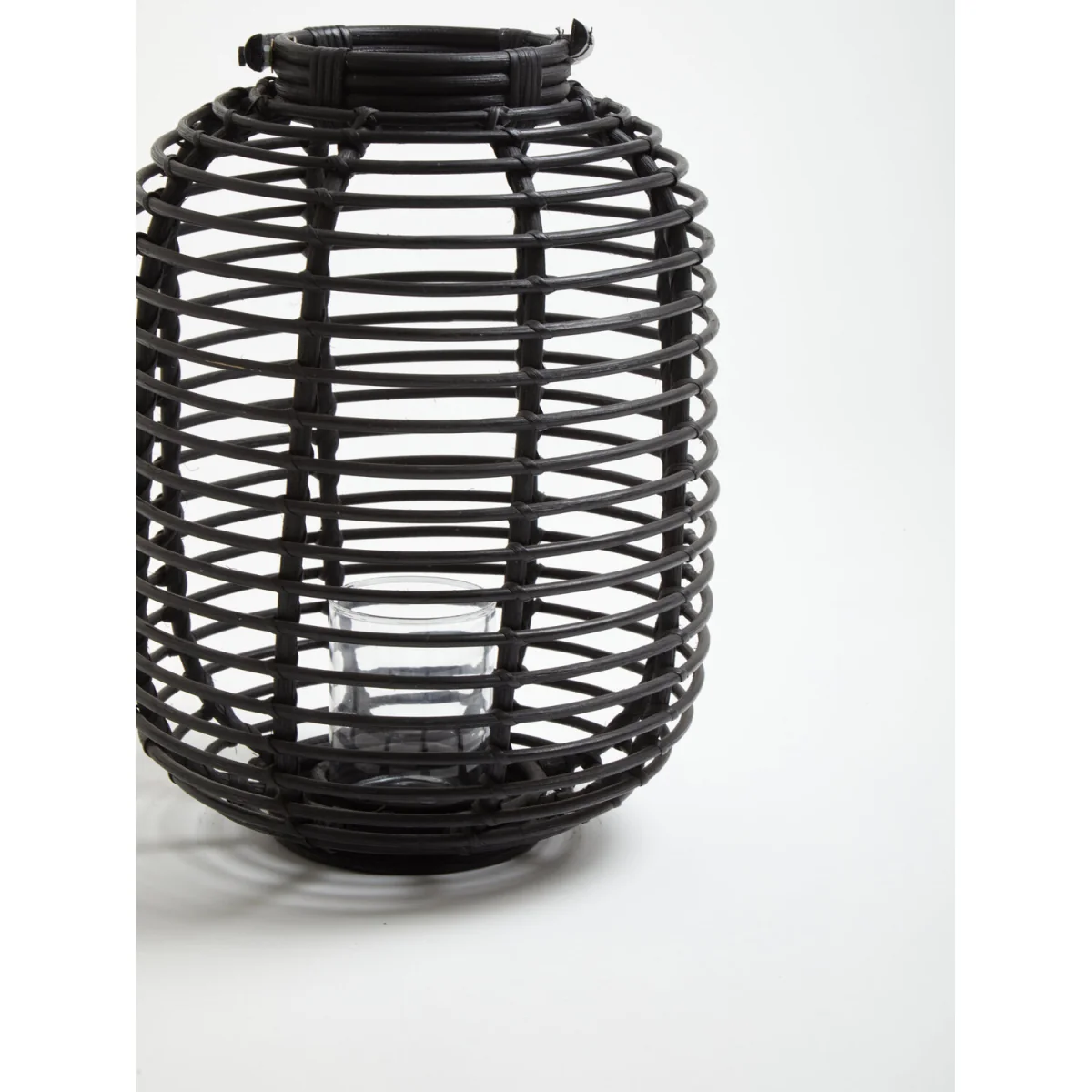 Mataram Tall Black Natural Rattan Lantern - Black – image 5