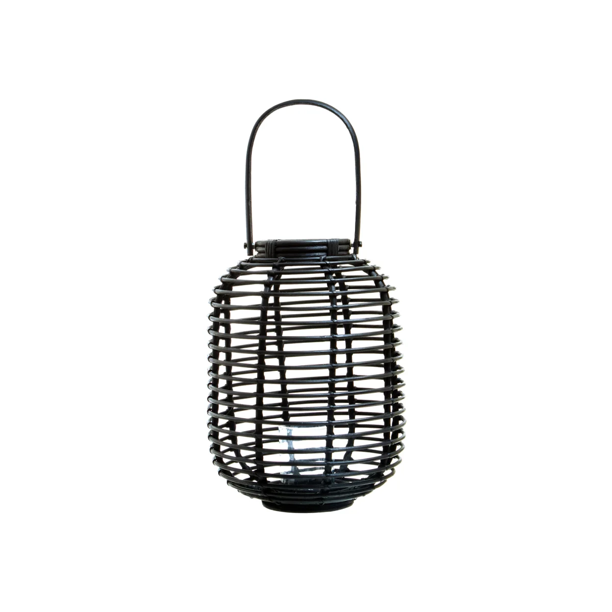 Mataram Tall Black Natural Rattan Lantern - Black – image 1