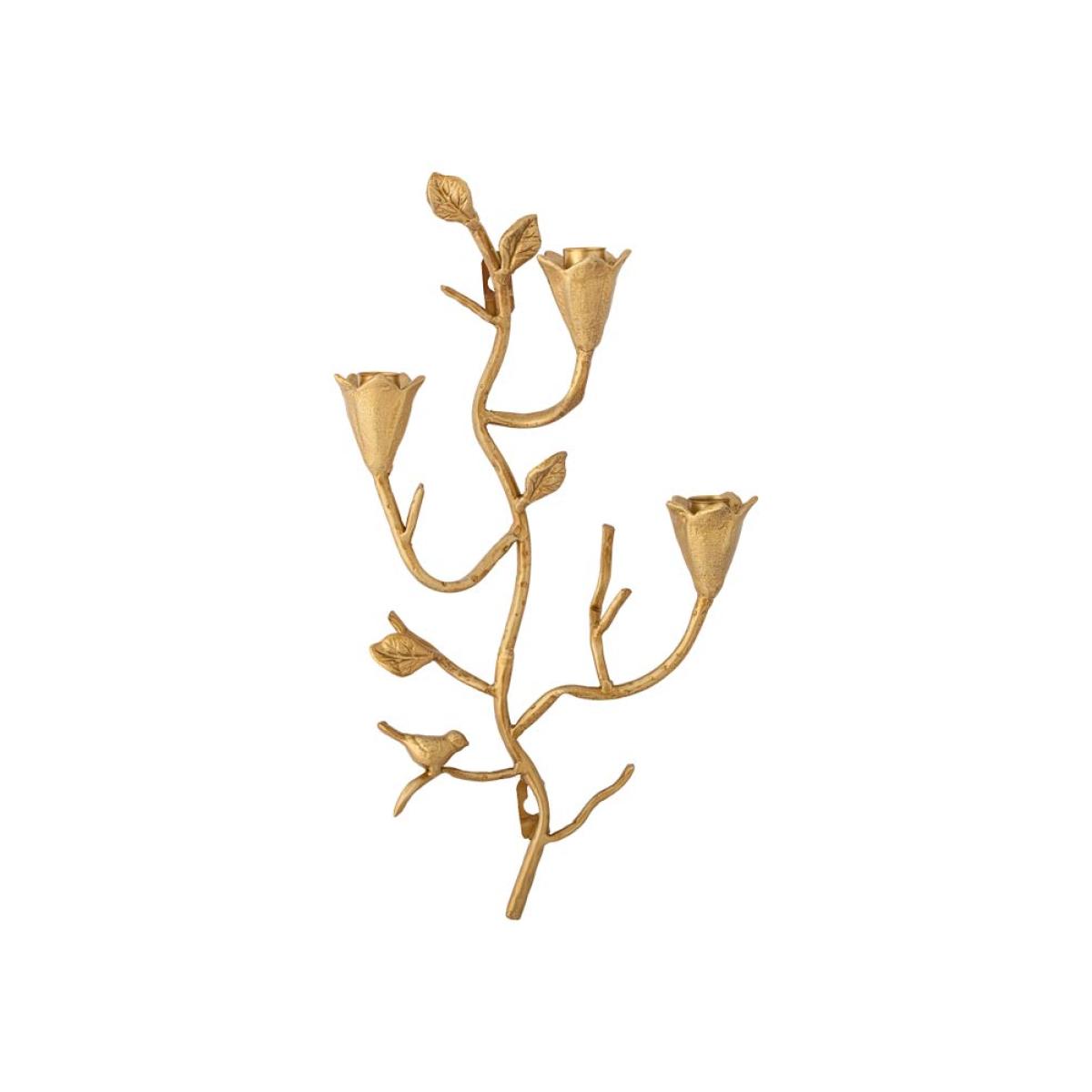Gold Branch & Flower Wall Candle Holder – image 2